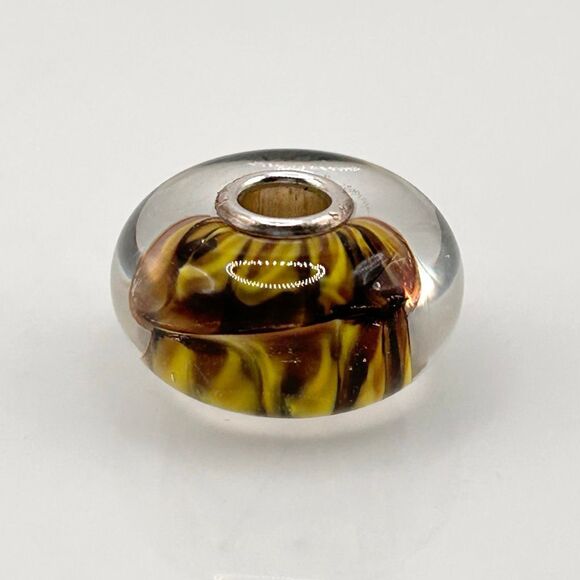 TROLLBEADS Brown & Yellow Tiger’s Tail Unique 925S NEW! Rare Find - Picture 7 of 10